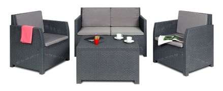 DIANA 4 SEATER záhradný plastový set - grafit