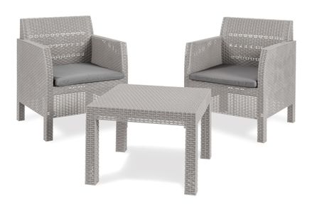 MATILDE 2 SEATER záhradný plastový set - šedá