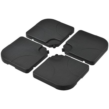 4 kusový set závažia na slnečník Quad do 80kg z HDPE, čierna